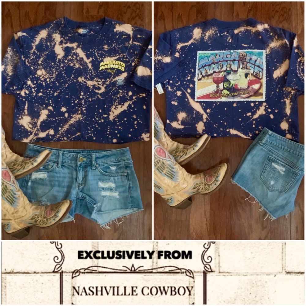 Margarita Madness Bleached Cropped Beer T-shirt